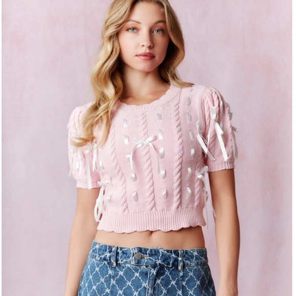 Peach Love California Pink Crop Top - Picture 2 of 9